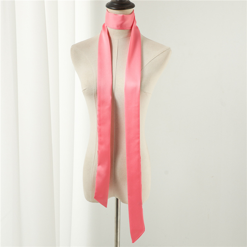 Ascot Neck Scarf - 새로운 190*5cm 솔리드 헤어 스카프 길고