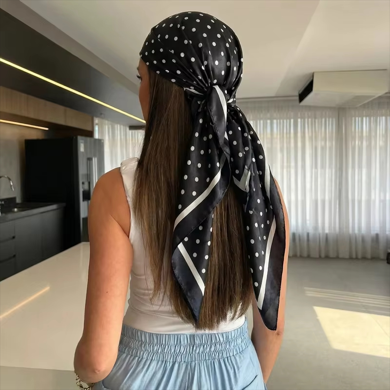 2026 여성용 새로운 도트 프린트 스퀘어 스카프 숄  - Head Wrap Turban 리뷰 및 가격