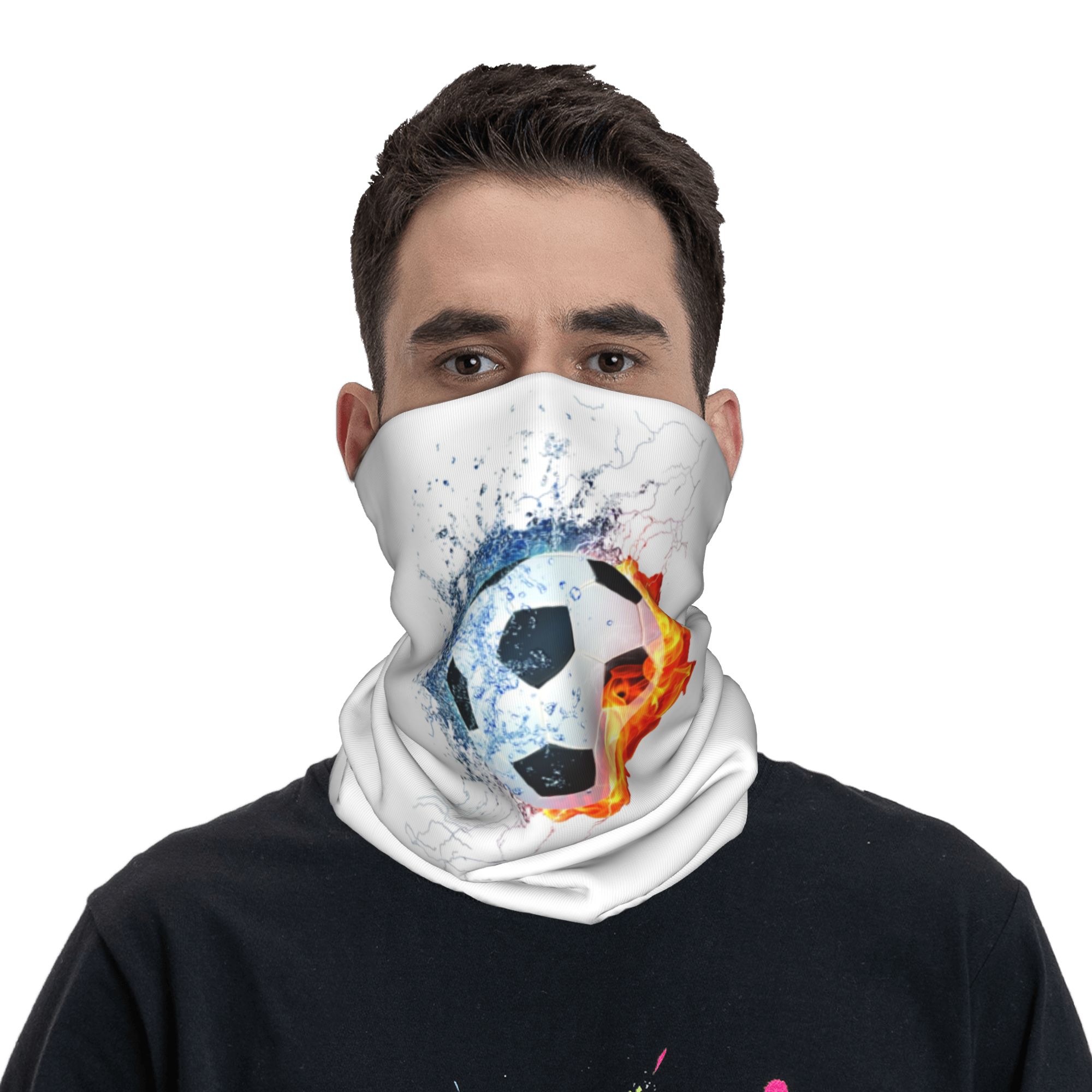 맞춤형 불꽃 축구 패턴 겨울 헤드밴드 넥워머 여성 남성 - Neck Warmer Tube 리뷰 및 가격