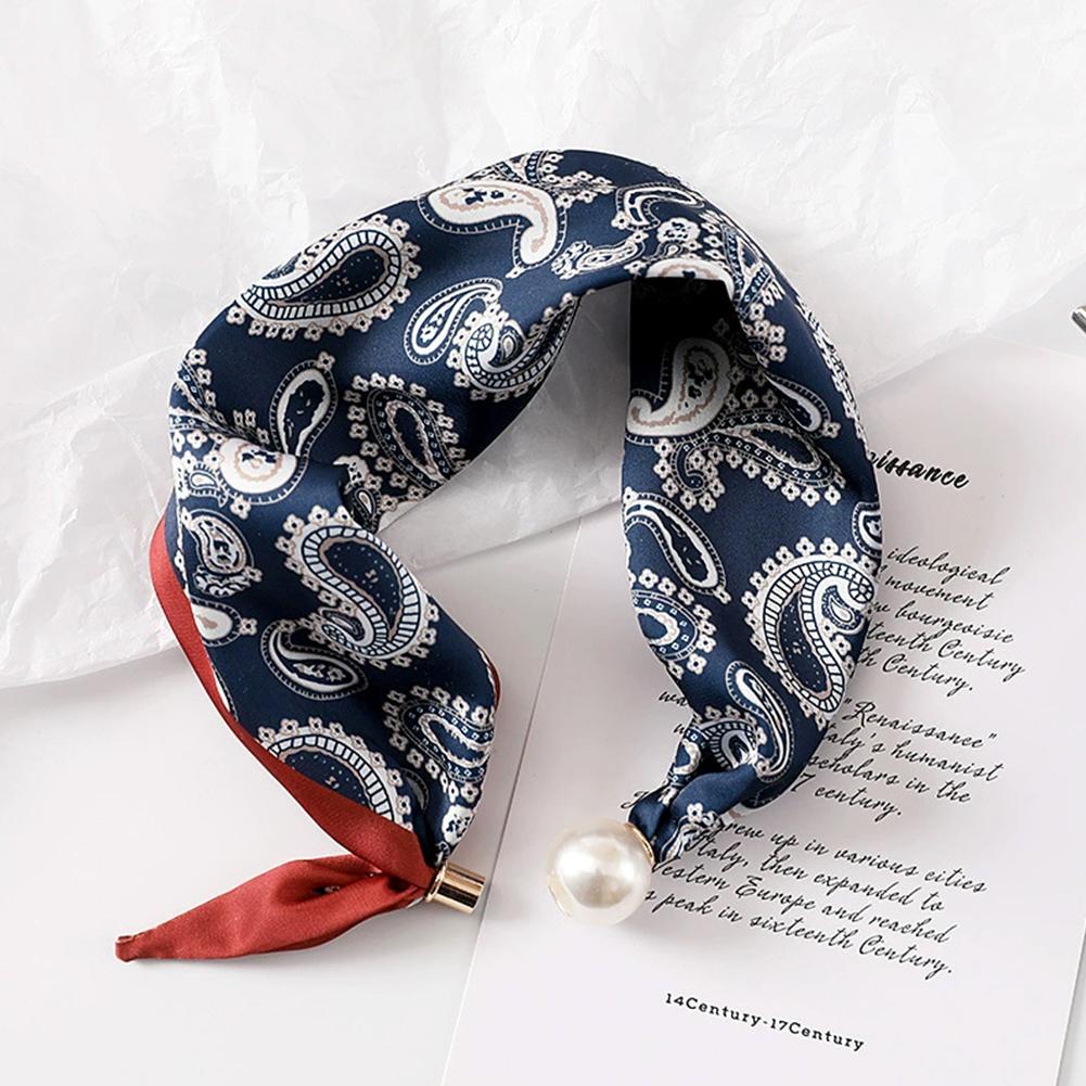 마그네틱 버클 진주 목걸이 여성용 좁은 롱 실크 스카프 - Ascot Neck Scarf 리뷰 및 가격