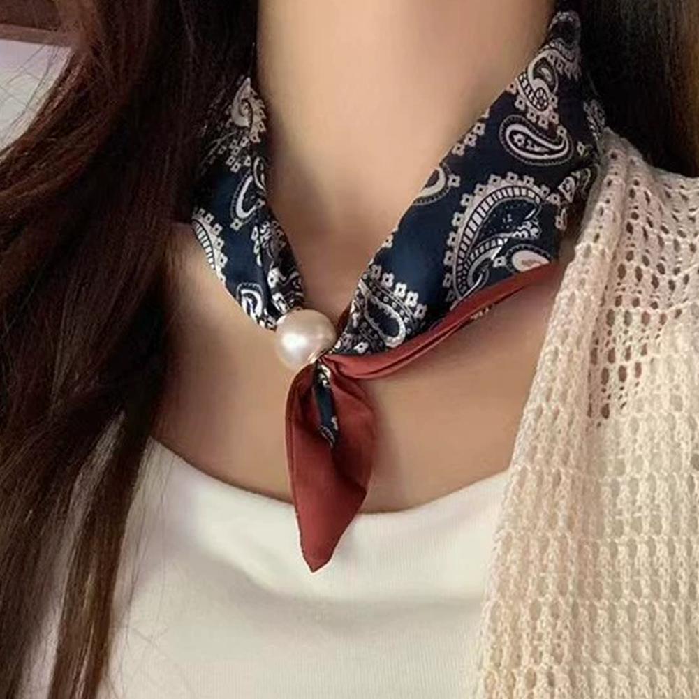 마그네틱 버클 진주 목걸이 여성용 좁은 롱 실크 스카프 - Ascot Neck Scarf 리뷰 및 가격